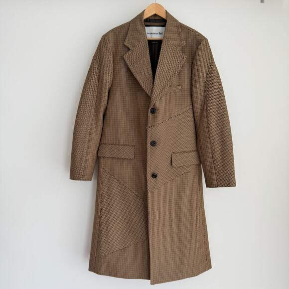 Andersson Bell Jackets & Blazers - Andersson Bell Coat Womens Medium Wool Blend Checked Houndstooth Patchwork Japan